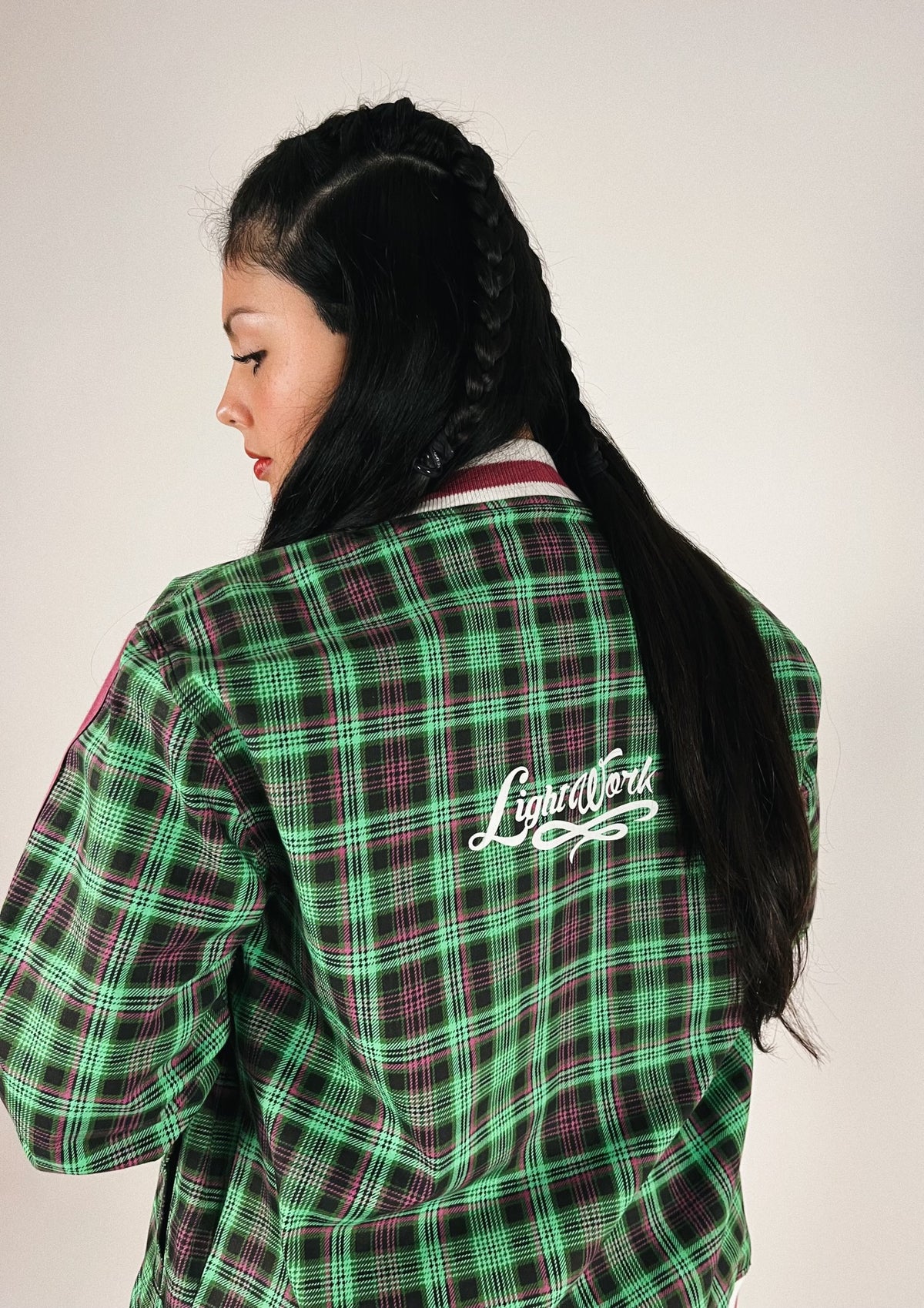 LIGHTWORK 1 of 1 Green Plaid Zip-Up Track Jacket